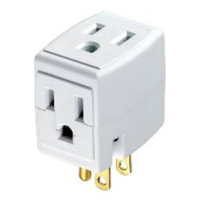 Front. Leviton - Leviton Grounded 3 outlets Cube Tap 1 pk.