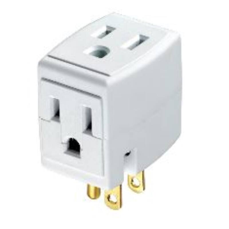 Front. Leviton - Leviton Grounded 3 outlets Cube Tap 1 pk.
