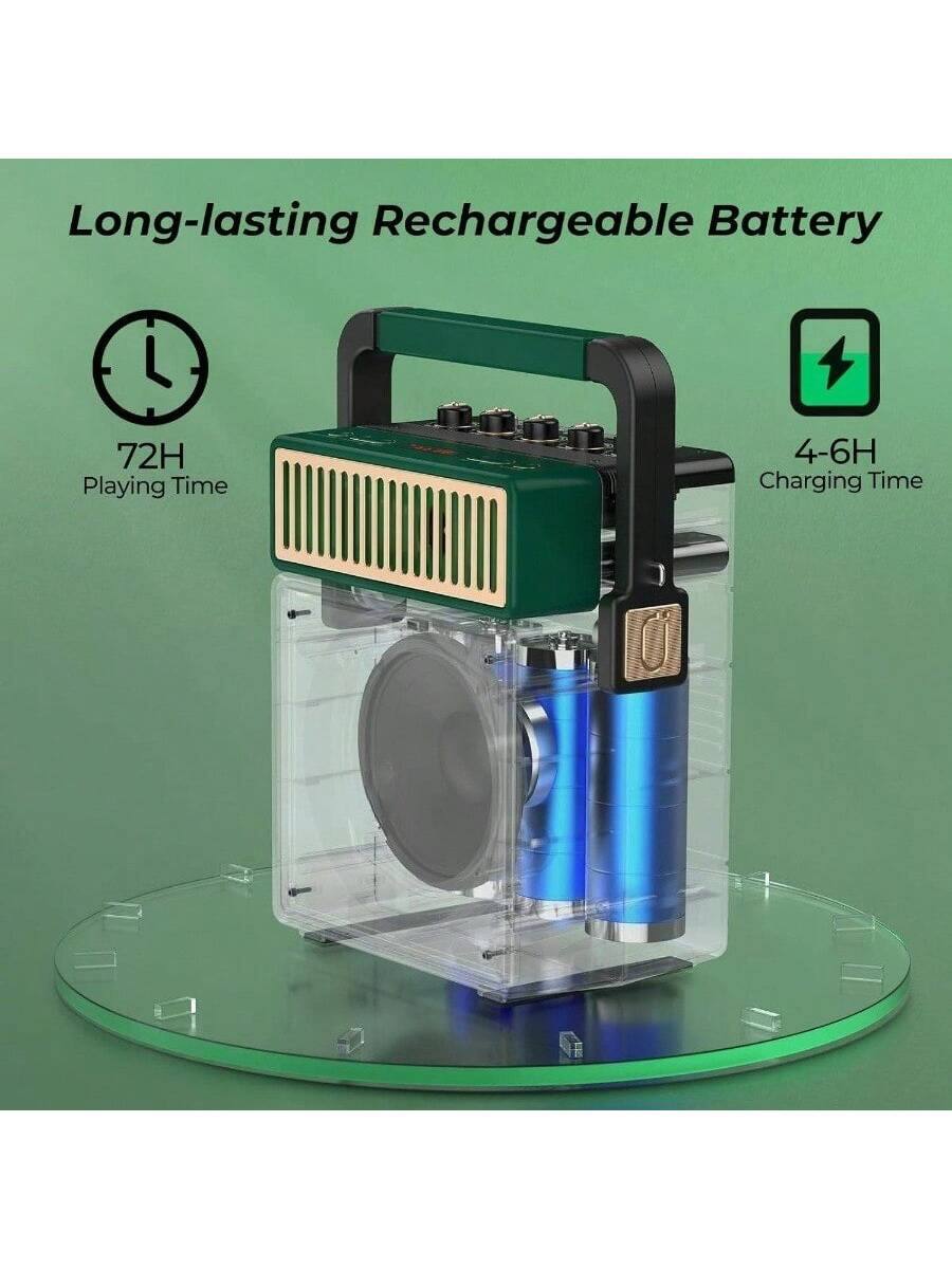 Long-lasting Rechargeable Battery  
72H Playing Time  
4-6H Charging Time