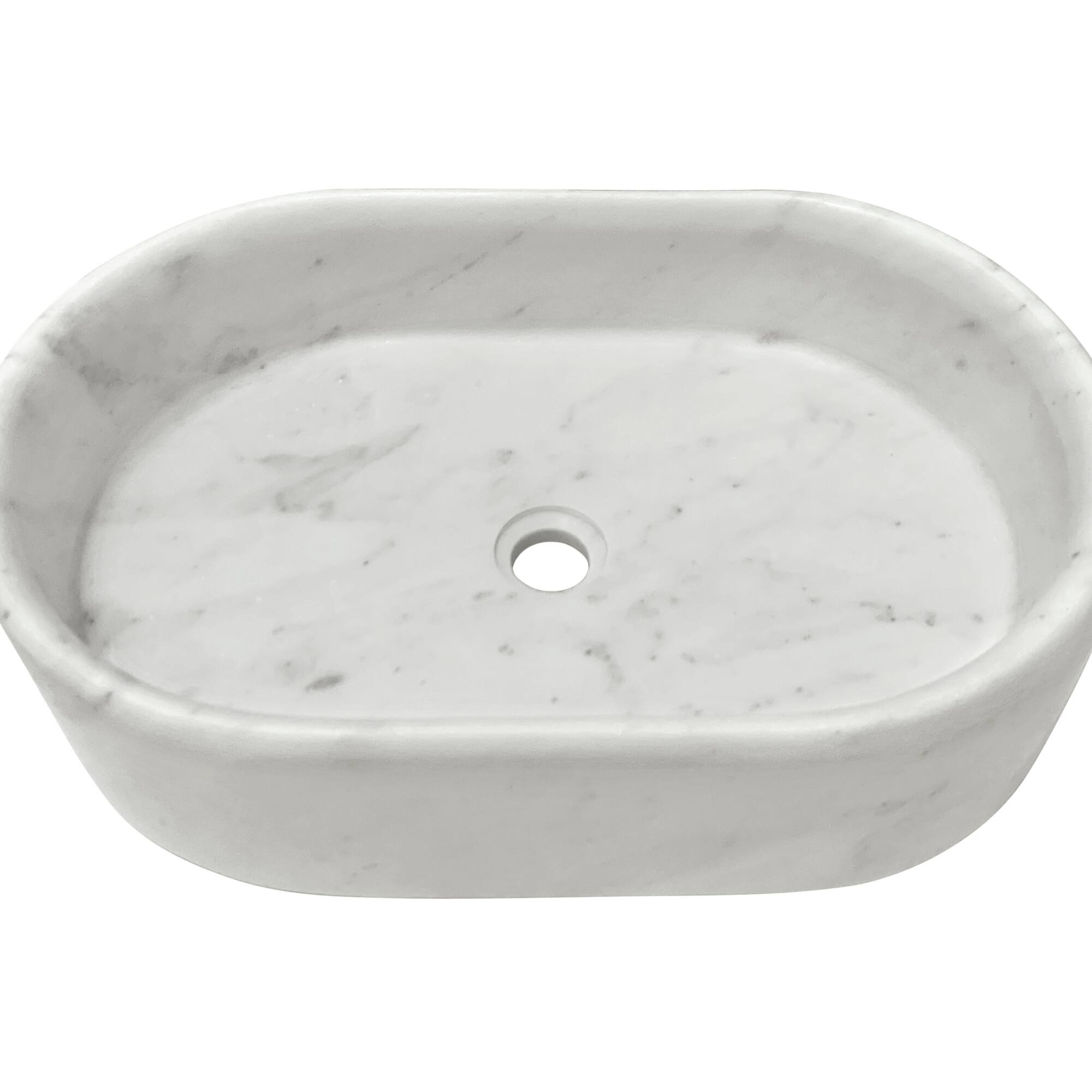 Alt View 7. ELEMENT ACE - Elegant Natural Marble Bathroom Vessel Sink with Semi-Polished Surface for Modern and Classic Bathroom Designs - White+Natural.