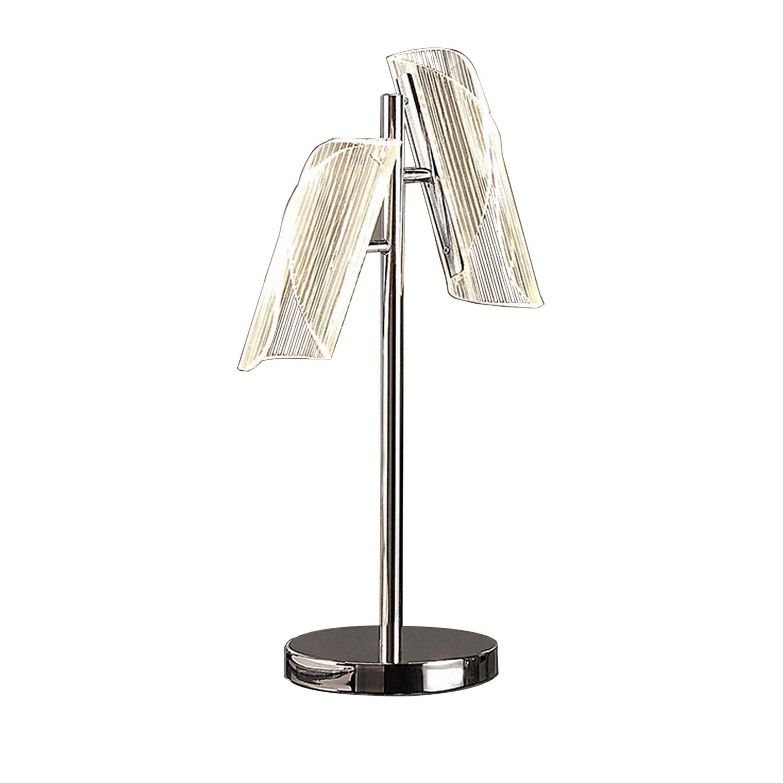 Front. Manhattan Lane - Spark 23 Inch Table Lamp, 2 Cylindrical Acrylic Shades, Bright Nickel - Nickel.