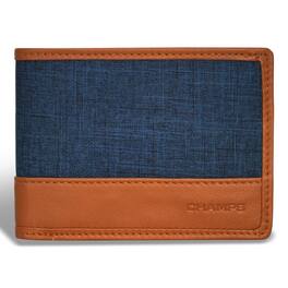Champs - Denim Collection Leather Center Wing Wallet - TanBlue
