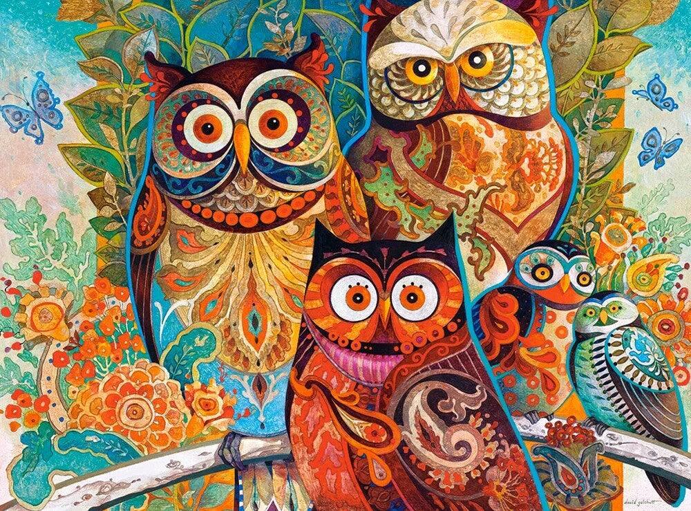 Castorland - 2000 Piece Jigsaw Puzzles, Owls, Animal puzzle, Art. Jigsaws, Animal, C-200535-2 - Red