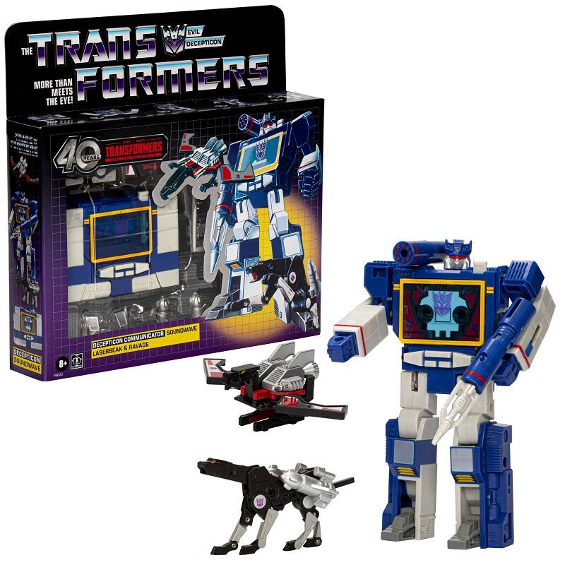The Transformers: The More Than Meets The Eye!  
40 Years  
Decepticon Communicator: Soundwave  
Decepticon: Laserbreak & Ravage