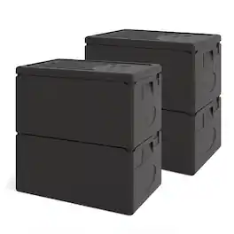 Costway - 4 PCS Insulated Food Pan Carrier, Top Load Stackable Hot Box with Built-in Handles 49QT - Black