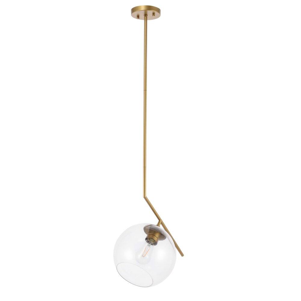 Alt View 2. Living District - Ryland 1 Light Brass And Clear Glass Pendant - Brass And Clear Glass.