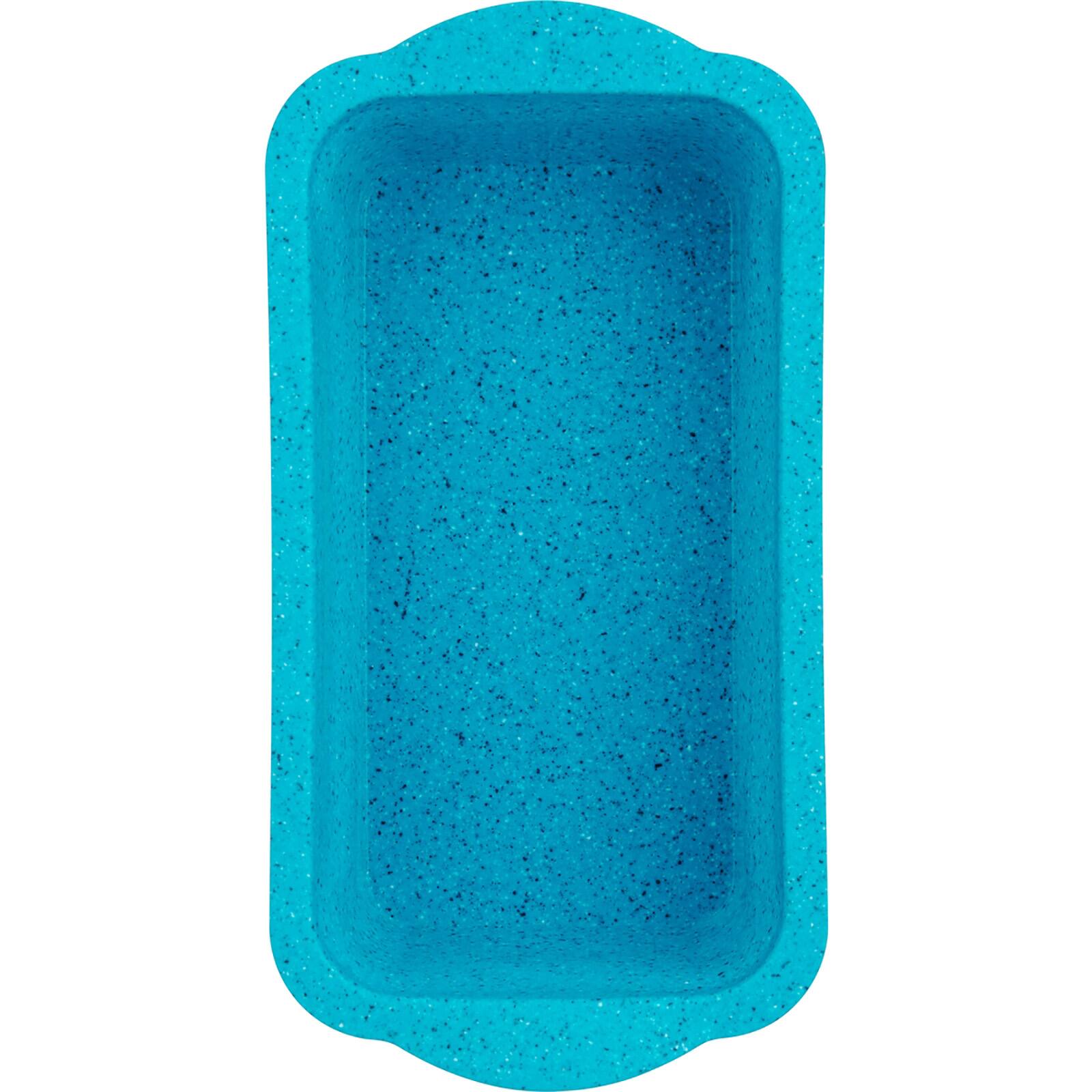 Front. Trudeau - Structure Silicone 8.5 x 4.5 Inch Loaf Pan, Tropical Granite - Blue.