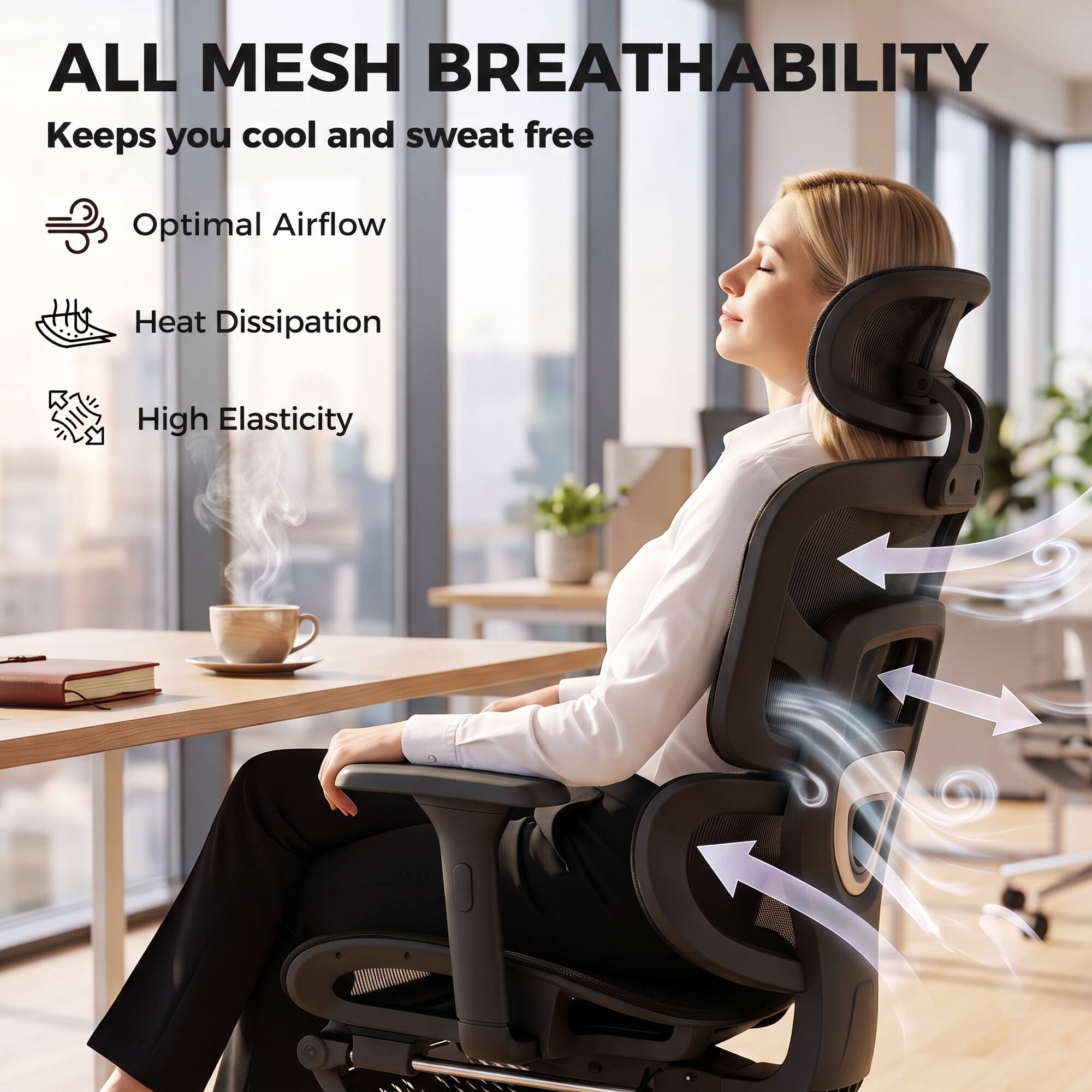 ALL MESH BREATHABILITY  
Keeps you cool and sweat free

- Optimal Airflow
- Heat Dissipation
- High Elasticity