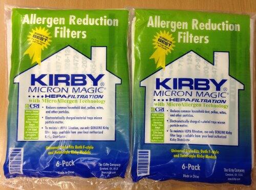 Allergen Reduction Filters

KIRBY MICRON MAGIC HEPA FILTRATION with MicroAllergen Technology

- Reduces common household dust, pollen, mites, and other particles.
- Electrostatically charged material traps micron particle matter.
- To maintain HEPA filtration, use only GENUINE Kirby Filter bags available from your local authorized Kirby Distributor.

Universal Style Fits Both F-style and Twist-style Kirby Models

6-Pack

Made in China

The Kirby Company
Glenview, IL, USA