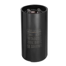 Unique Bargains - CD60 Motor Run Capacitor, 590-708uF MFD AC250V, 50-60Hz, for Electric Motor, 53x110mm - Black
