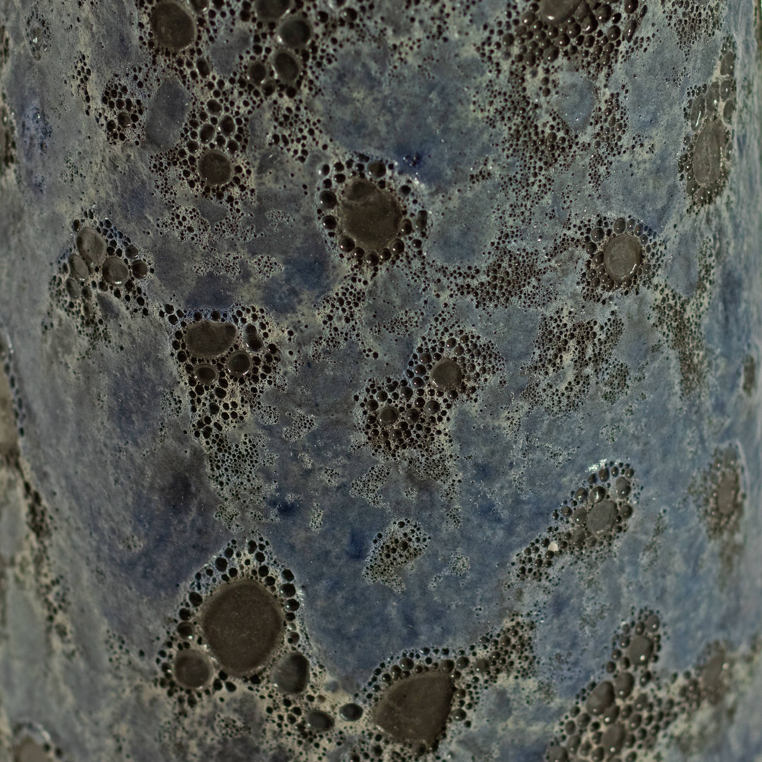 Alt View 9. Sunnydaze - Rennes 22.5" Ceramic Bird Bath with Lava Finish - Blue.