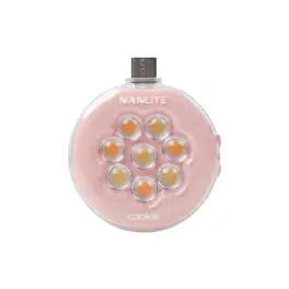 NANLITE - cookie Warm White USB-C Mini Round LED Light, Coral Pink