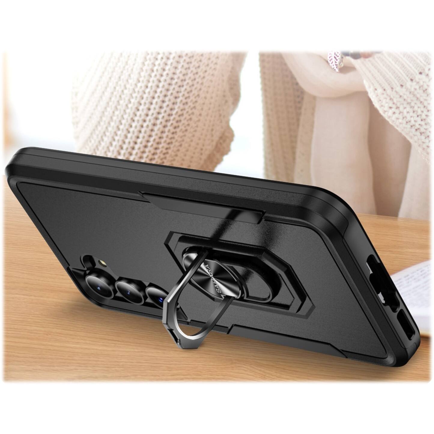 Alt View 17. SaharaCase - Raider Series Kickstand Case for Samsung Galaxy A35 5G - Scorpion Black.