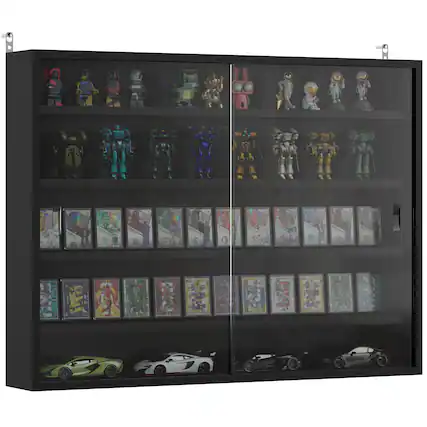 Front. Homcom - Display Cabinet - Black.