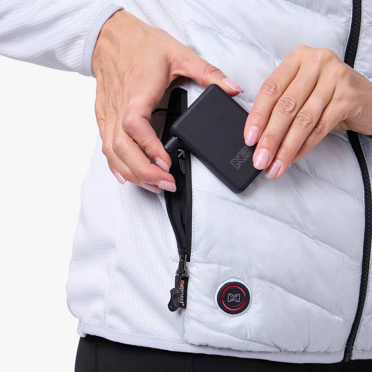 Alt View 6. Mobile Warming - Women's Ventani Hybrid Heated Jacket - Crystal Blue.