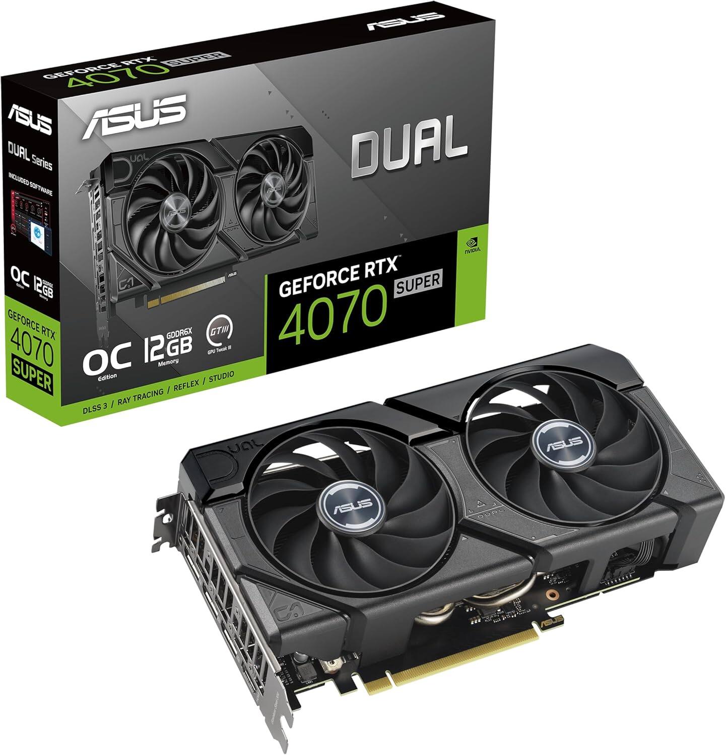 ASUS DUAL Series RTX 4070 SUPER OC 12GB GDDR6X GeForce RTX 4070 SUPER