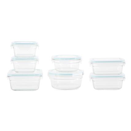 Front. Glasslock - Glasslock Oven and Microwave Safe Glass Food Storage Containers 14 Piece Set - Clear.