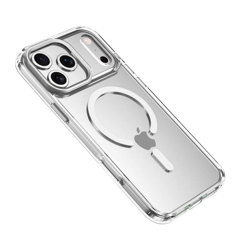 Front. SKRAN - Elegant Magnetic Rotating Bracket Case for iPhone 17 Pro - 360° Magnetic Stand Phone Cover,Anti-Fall Protective Case - Clear.