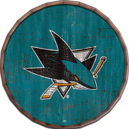Fan Creations - San Jose Sharks 24" Cracked Color Barrel Top Sign - Multicolor