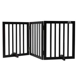 VEVOR - Free Standing Dog Gate, 24" H x 60" W Freestanding Pet Gate, 3 Panels Foldable Dog Gate for Wide and Narrow Passageways