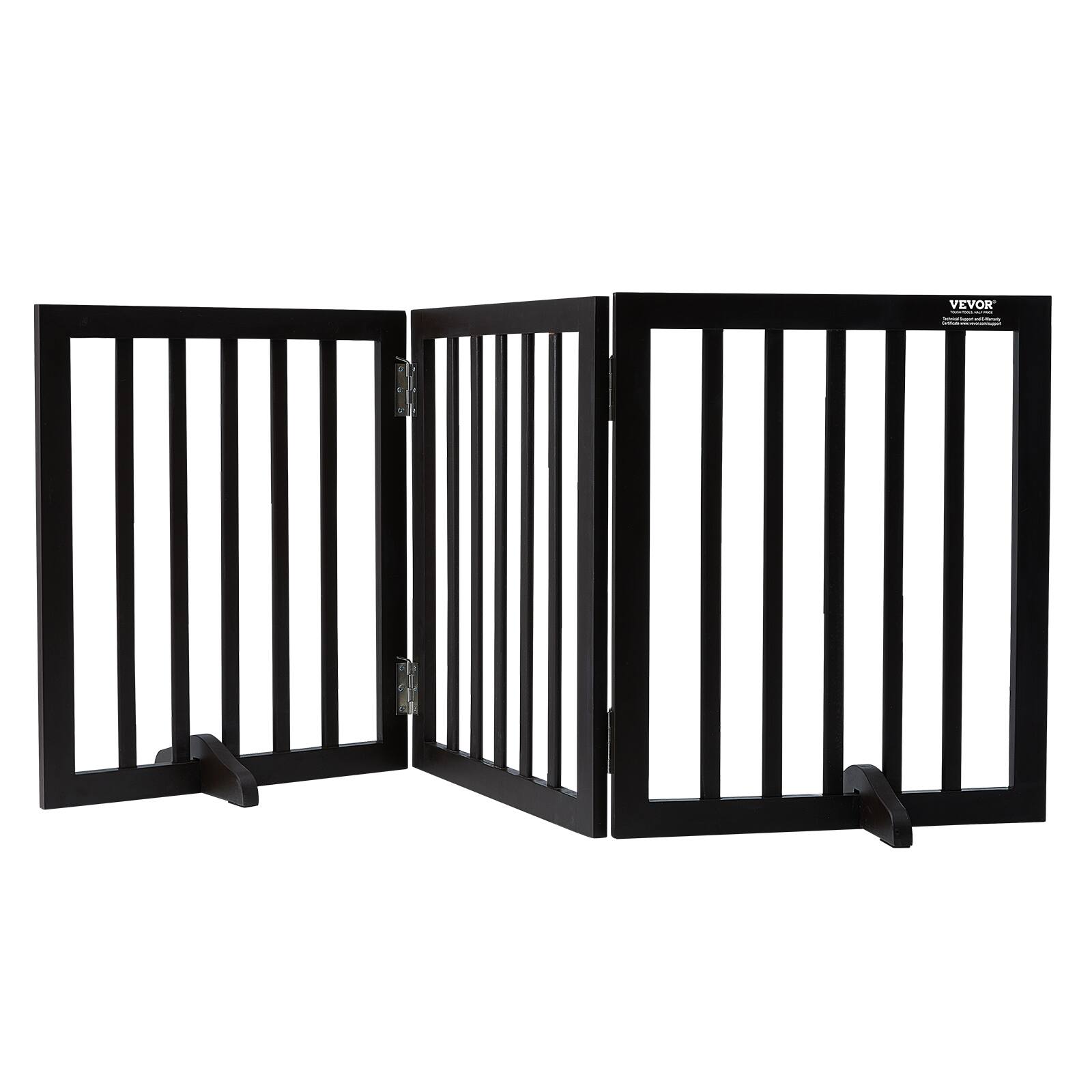 Front. VEVOR - Free Standing Dog Gate, 24" H x 60" W Freestanding Pet Gate, 3 Panels Foldable Dog Gate for Wide and Narrow Passageways.