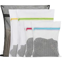 Garnen - 5pc Mesh Laundry Bags for Washing, Travel Laundry Bags Mesh Wash Bags, Mesh Laundry Bags for Delicates, Lingerie Bags - Black|White
