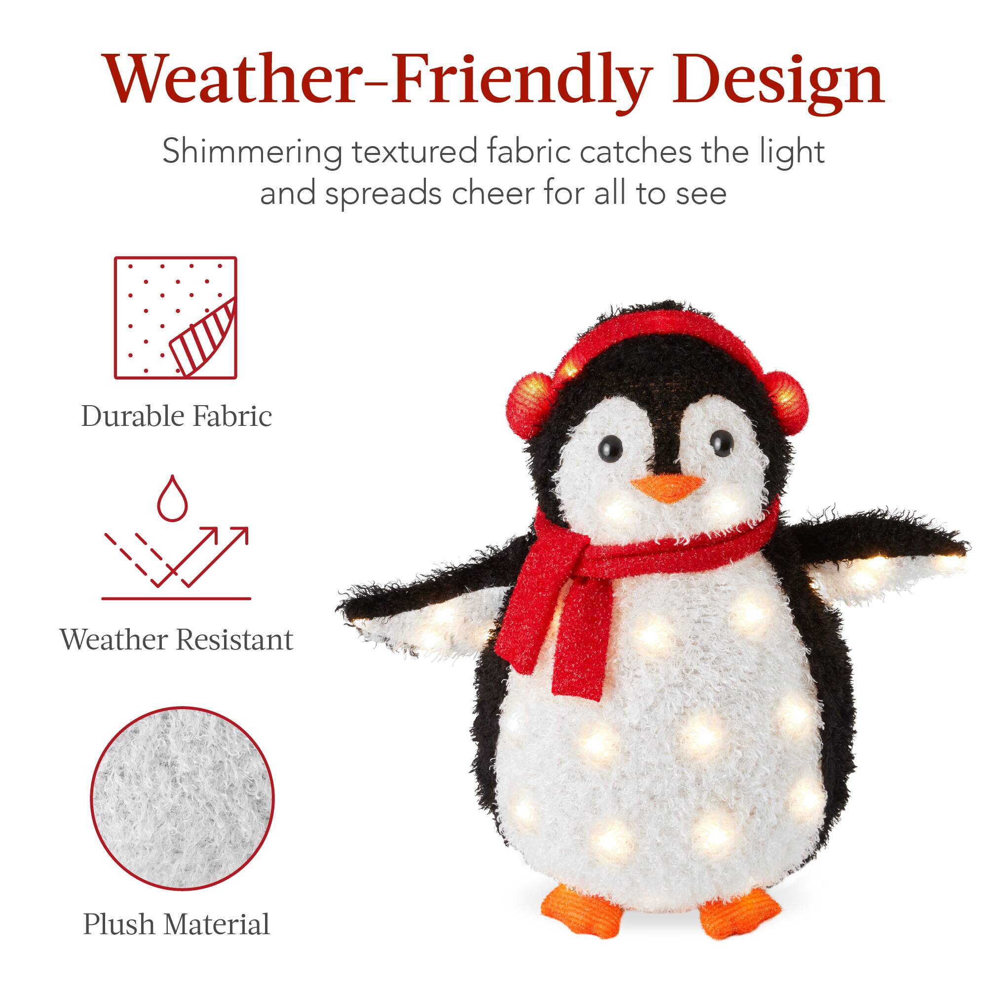 Weather-Friendly Design  
Shimmering textured fabric catches the light and spreads cheer for all to see  
Durable Fabric  
Weather Resistant  
Plush Material