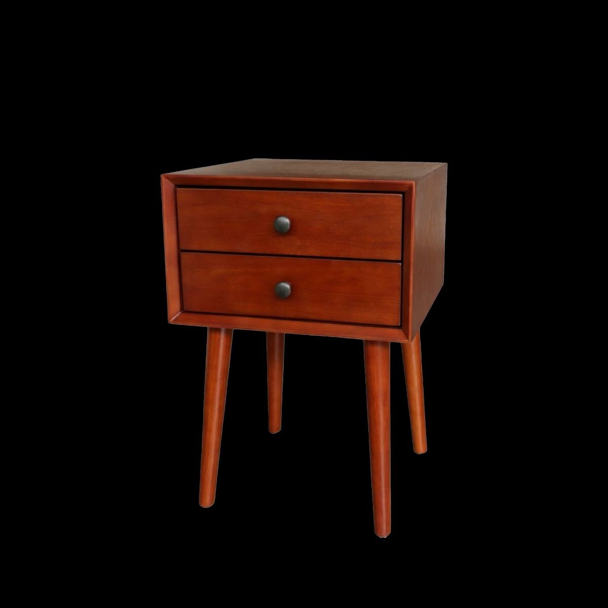 Alt View 4. Loheer - Loheer 2 Drawer Nightstand Brown MDF Bedside Table with Storage - Brown.