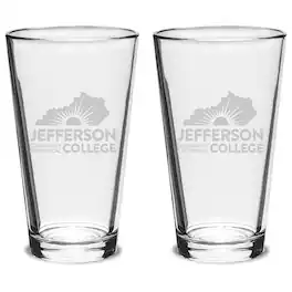 Jardine - Jefferson Community and Technical College 16oz. 2-Piece Classic Pub Glass Set - Multicolor
