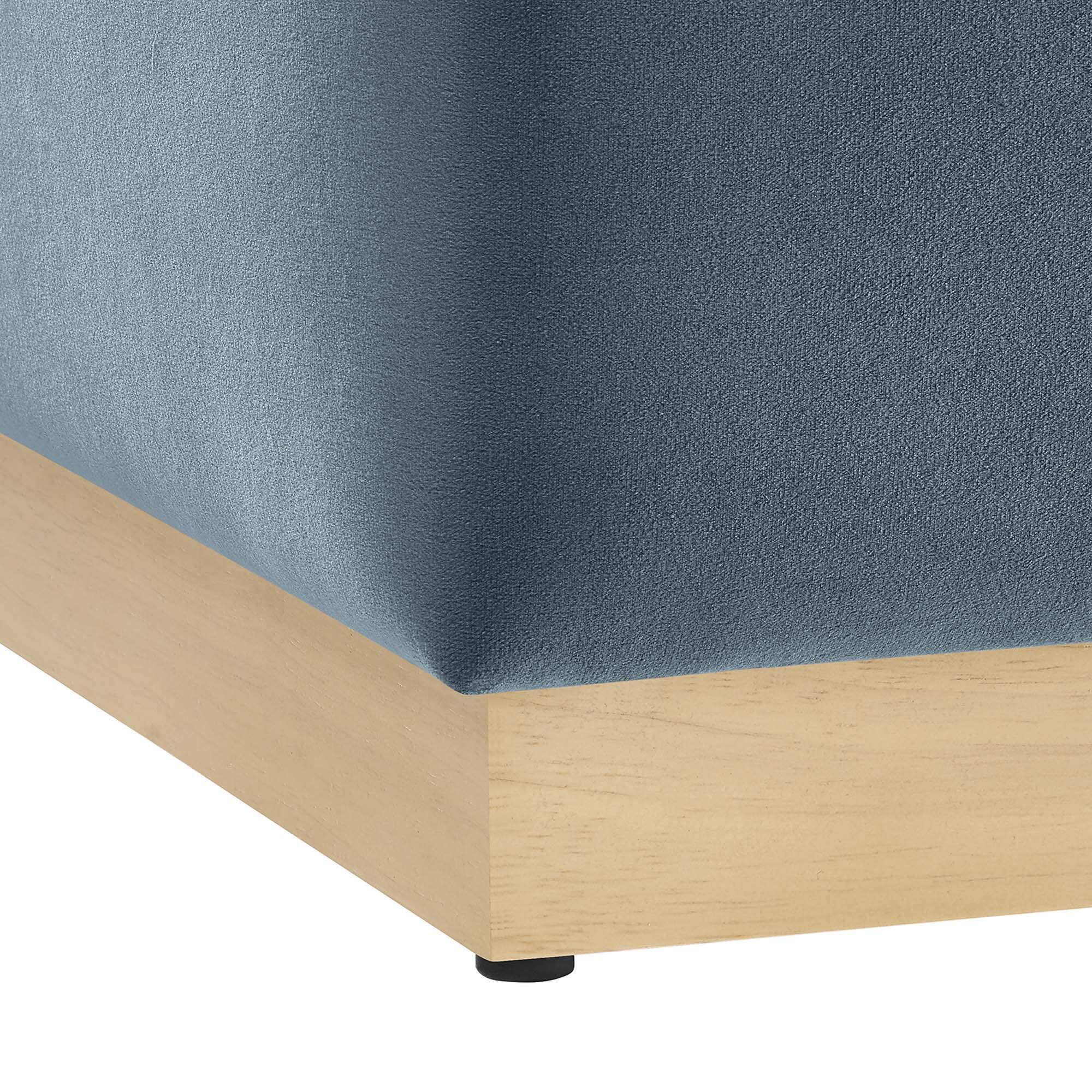Alt View 5. Modway - Tilden 17" Square Performance Velvet Upholstered Ottoman by Modway - Cadet Blue Natural.