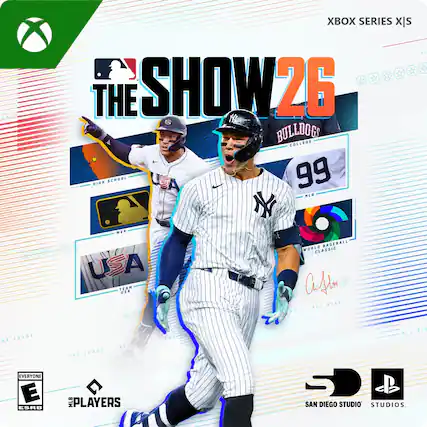 THE SHOW 26
XBOX SERIES X/S
MLB PLAYERS
EVERYONE ESRB
BULLDOGS COLLEGE
HIGH SCHOOL
WORLD BASEBALL CLASSIC
USA
ALL RISE
SAN DIEGO STUDIO
STUDIOS - E (Everyone)