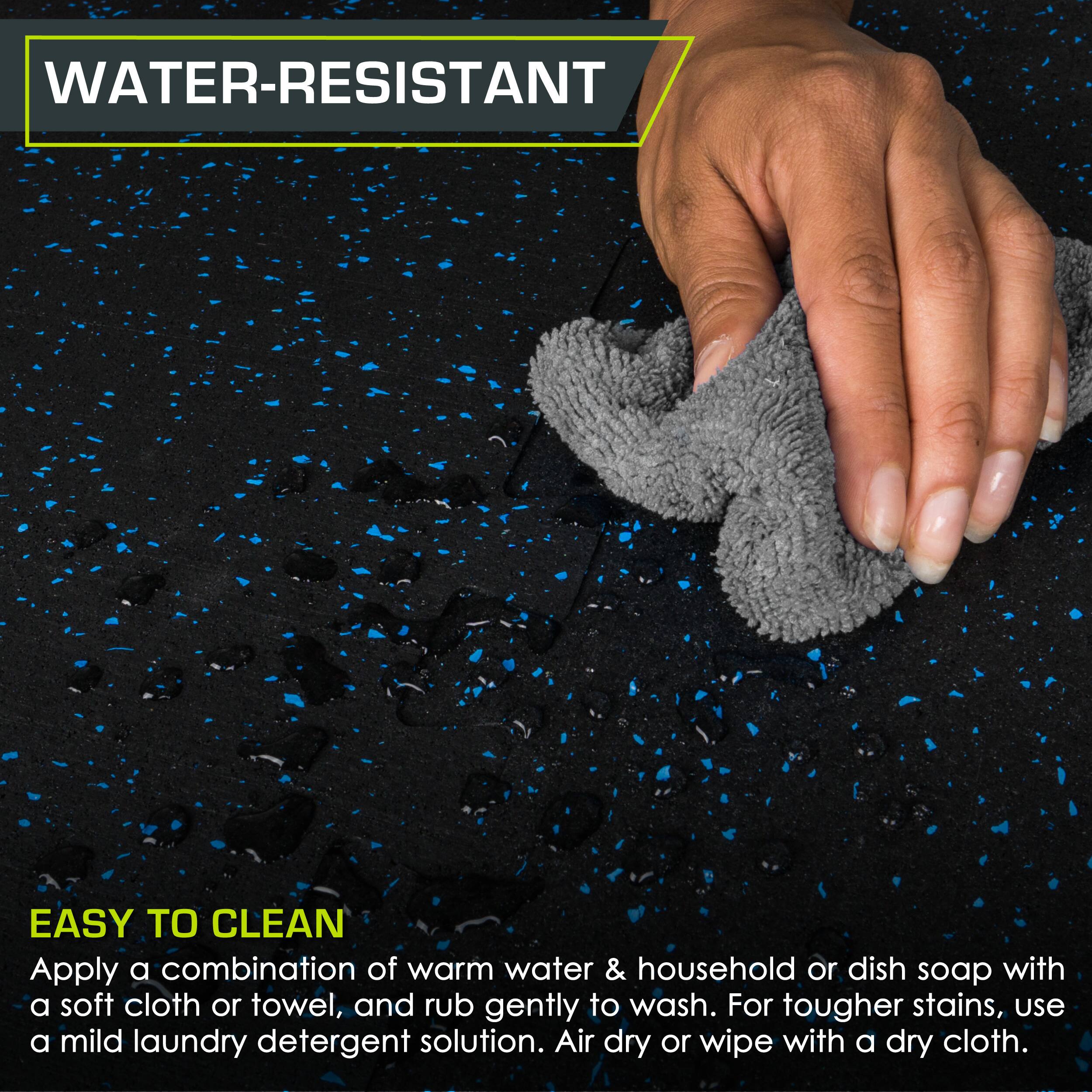 **WATER-RESISTANT**

**EASY TO CLEAN**

Apply a combination of warm water & household or dish soap with a soft cloth or towel, and rub gently to wash. For tougher stains, use a mild laundry detergent solution. Air dry or wipe with a dry cloth.