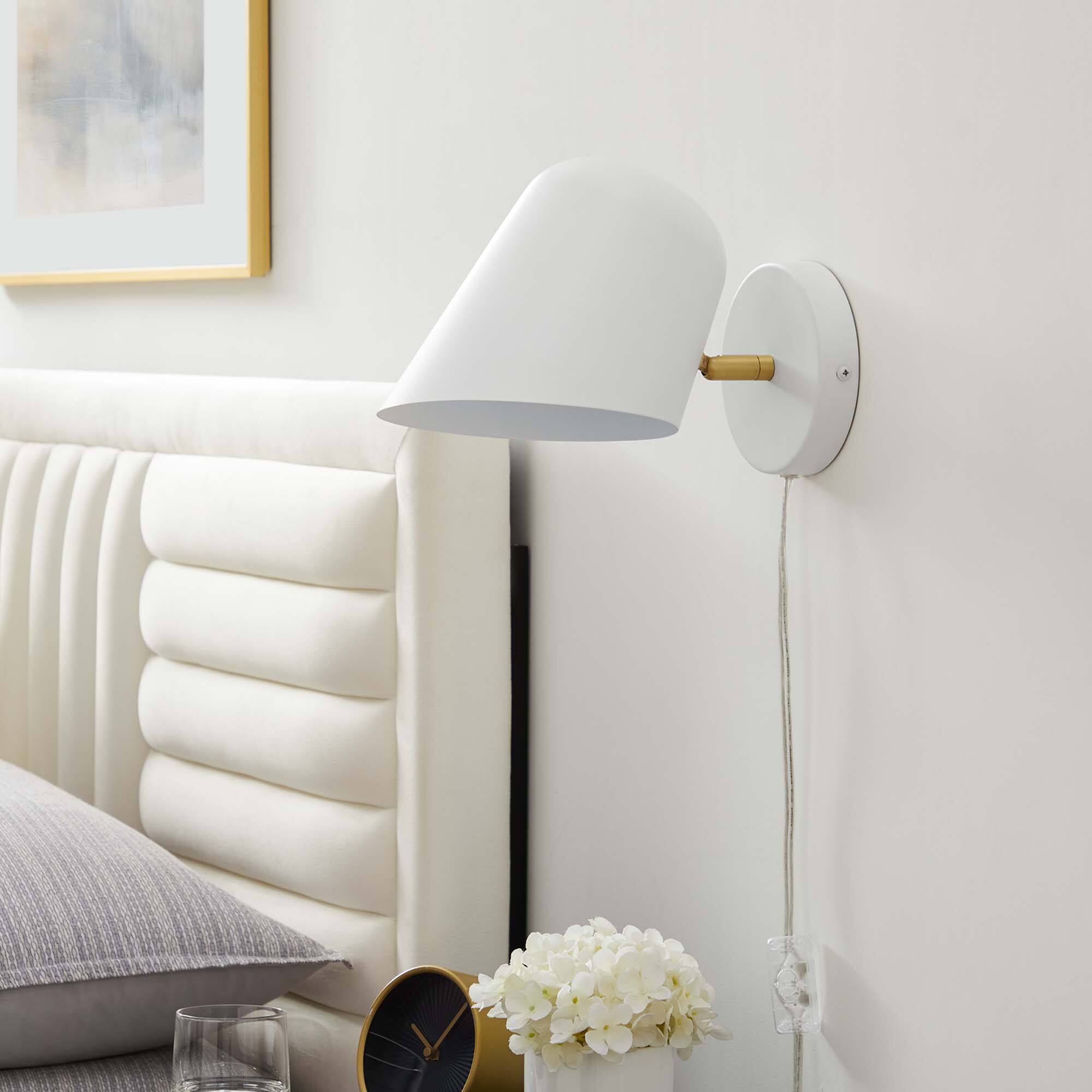 Back. Modway - Briana Swivel Wall Sconce by Modway - White.