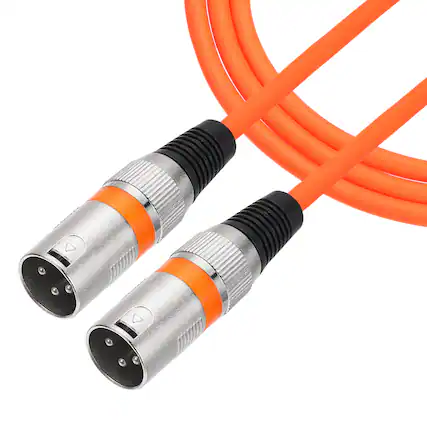 Front. Unique Bargains - 3-Pin XLR Male to Male Microphone Cable with XLR Audio Professional Adapter for Stage Studio PA Systems - Orange.