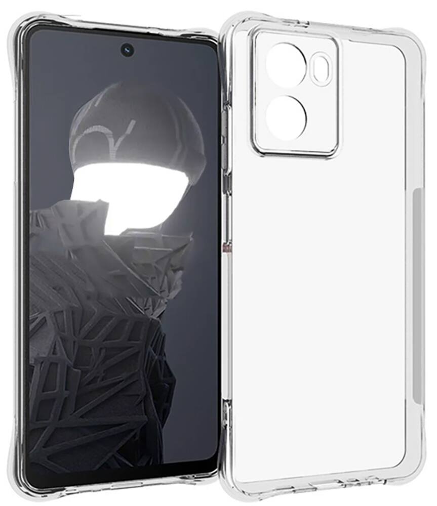 Front. Nakedcellphone - Clear Case for HMD Fusion 5G Phone - Anti-Shock Corners and Recessed Camera Protection - Clear.