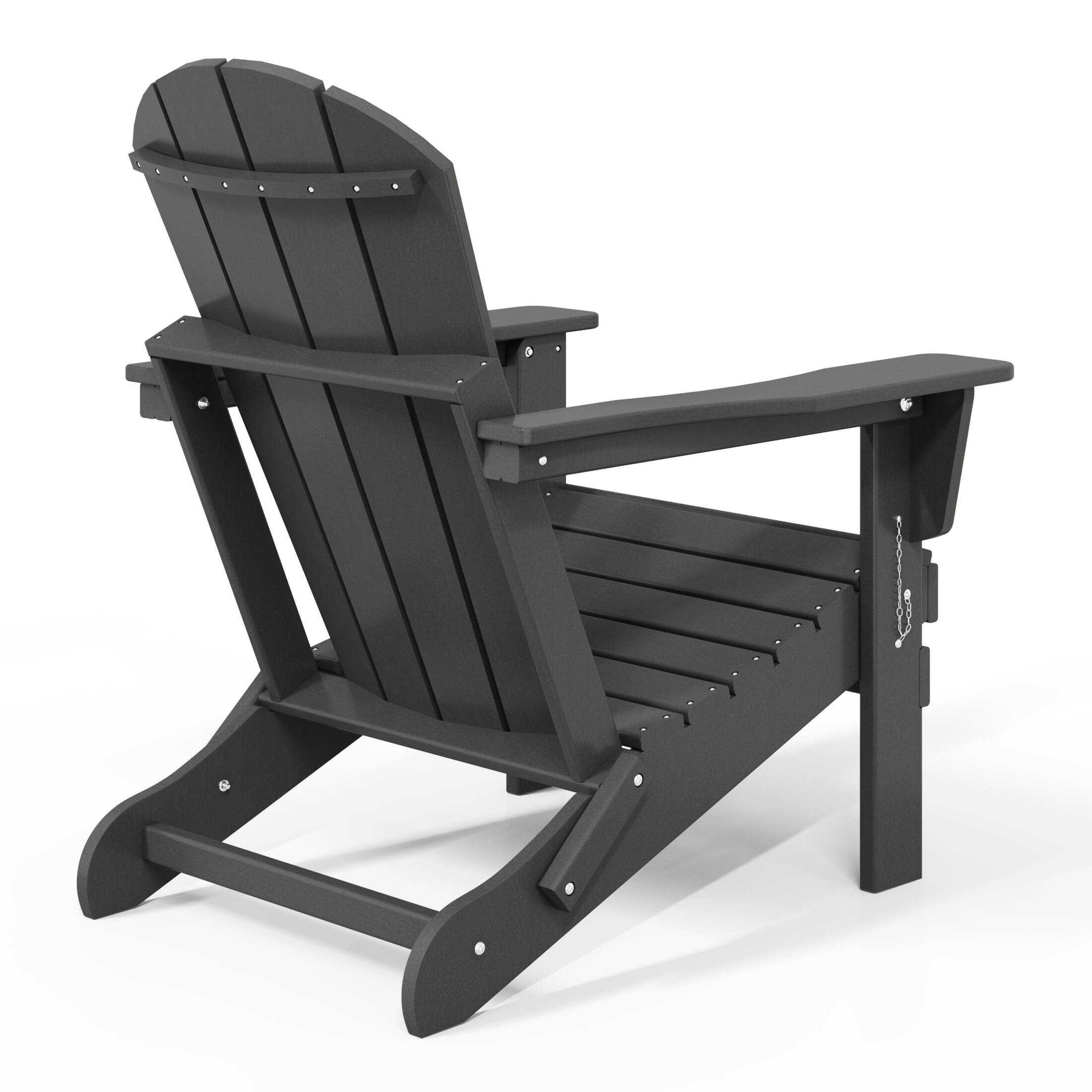 Back. WestinTrends - WestinTrends Malibu Outdoor HDPE Folding Poly Adirondack Chairs (Set of 2) - Gray.