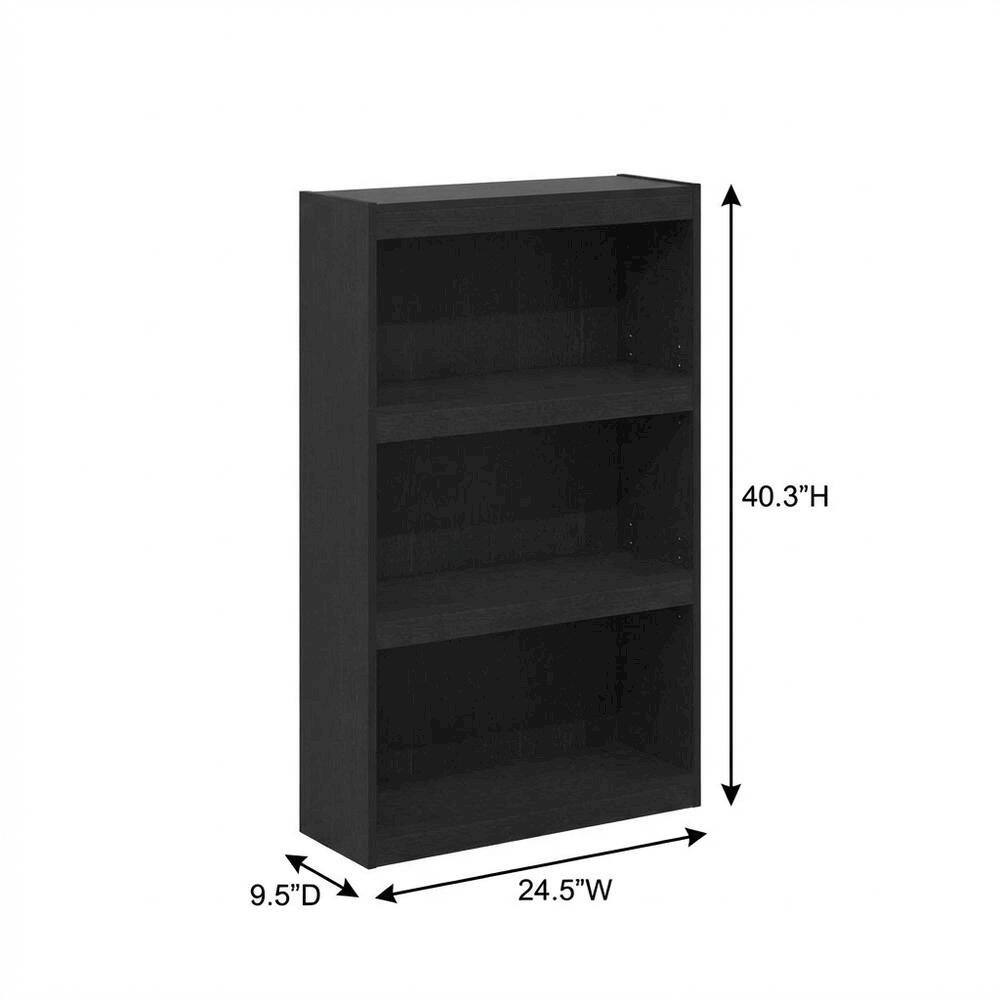 FurniFact - 3-Tier Adjustable Shelf Bookcase with Durable Wooden Finish - Blackwood price history on PriceWatchPro