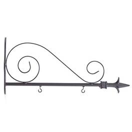 K&K Interiors - Scroll Design Metal Arrow Sign Holder 8 x 17.5 x 3 - Black