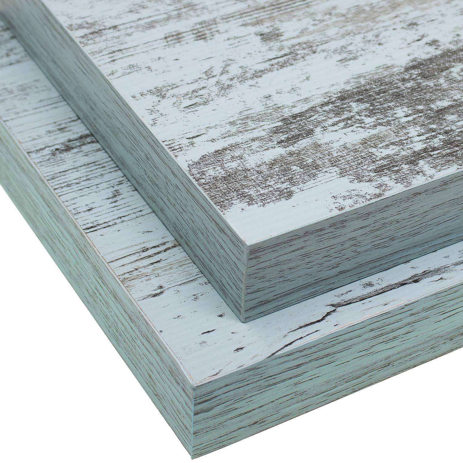 Angle. Sorbus - 2 Pack (24"x9") Sorbus Floating Wall Shelves for Bedroom, Decor, Kitchen, Living Room - for Trophies, Frames, Bookshelf - Blue.