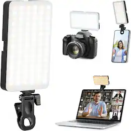 PARKER SLATER - Portable 90 LED selfie light for iPhone, rechargeable ring light for photos, video calls, makeup, Zoom, TikTok, and vlog
