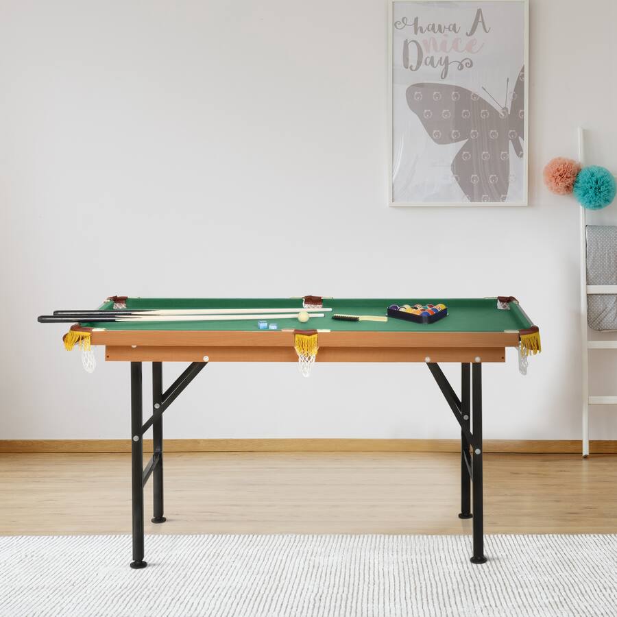 Soozier 55" Portable Folding Billiards Table Game Pool Table for Whole