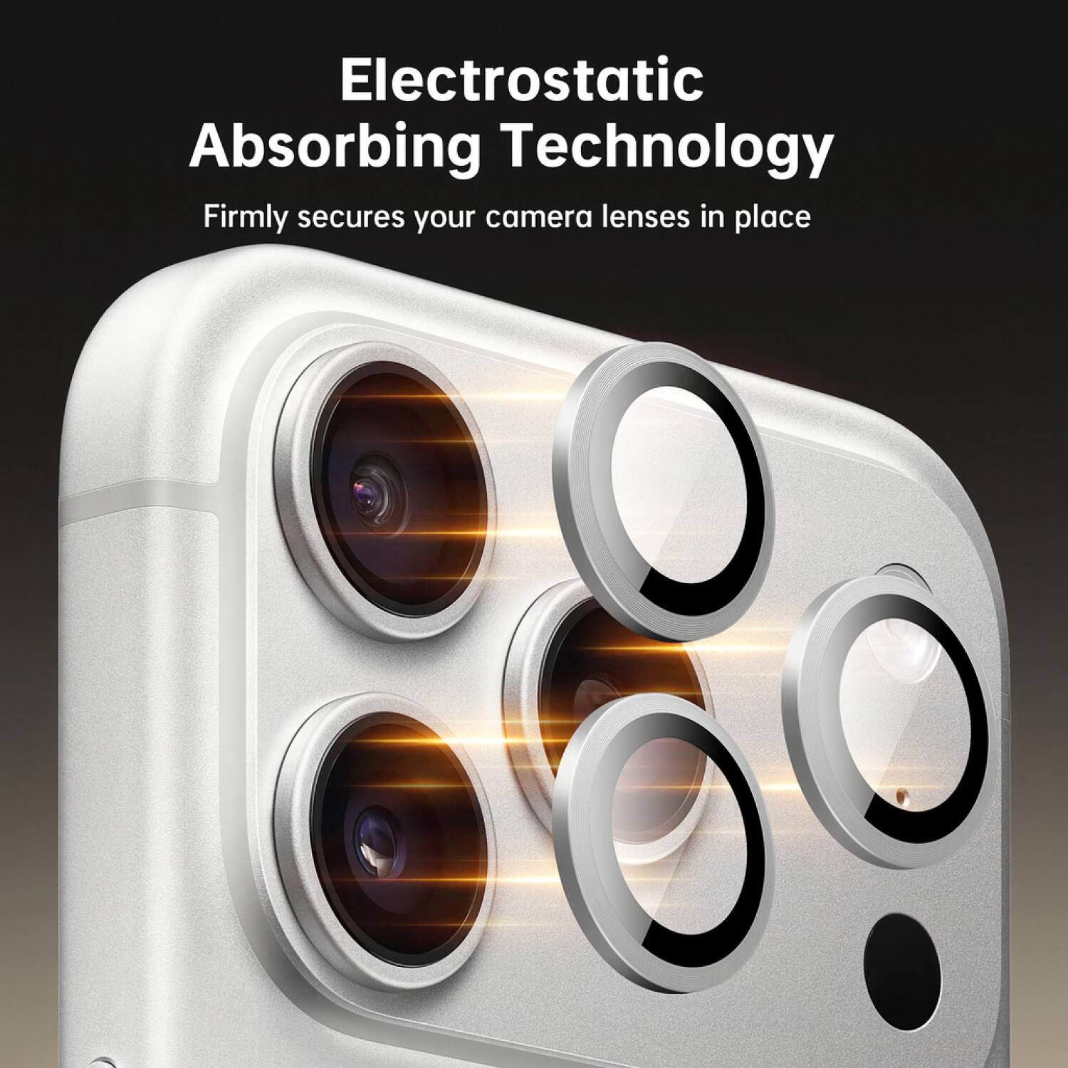 Electrostatic Absorbing Technology  
Firmly secures your camera lenses in place