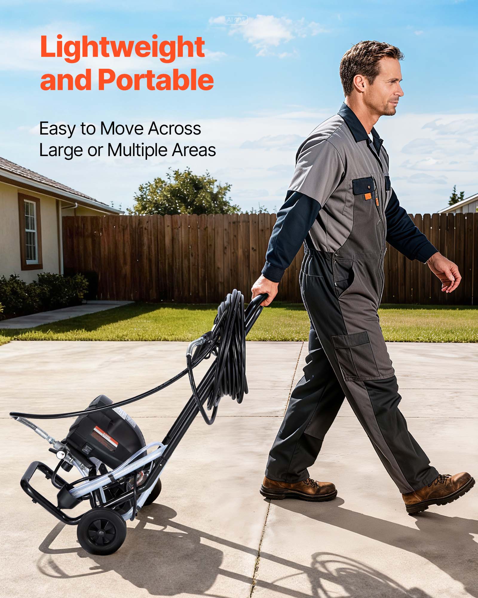 Lightweight and Portable  
Easy to Move Across Large or Multiple Areas