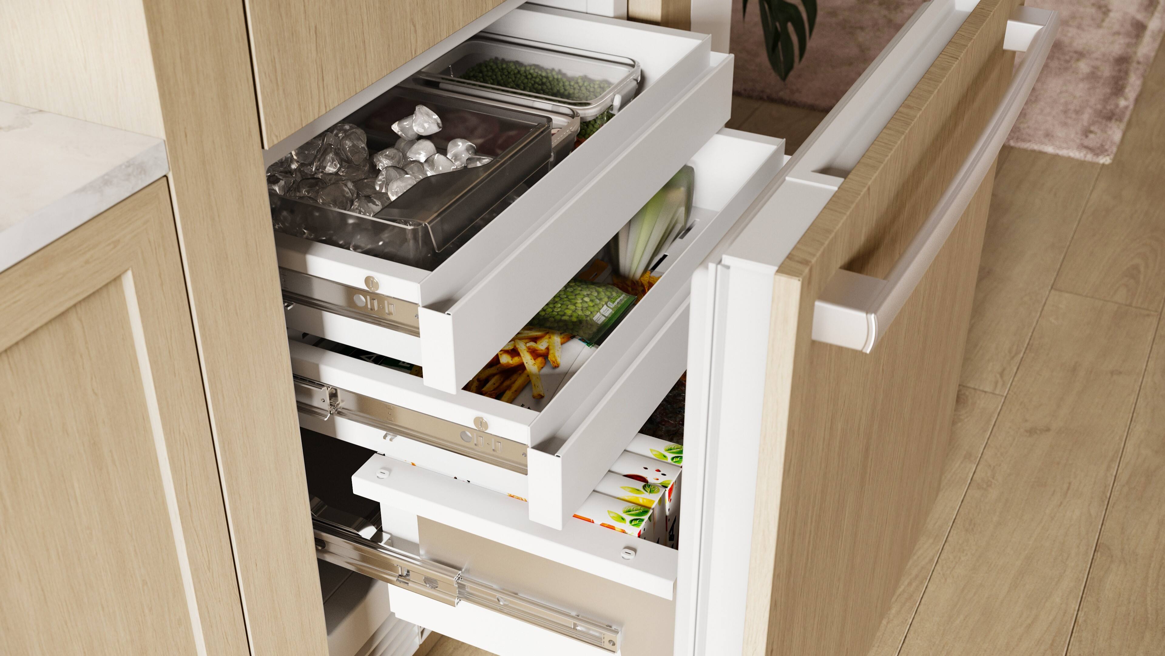 Alt View 10. Bosch - Benchmark Series 16.5 Cu. Ft. Bottom-Freezer Counter-Depth Smart Refrigerator - Custom Panel Ready.