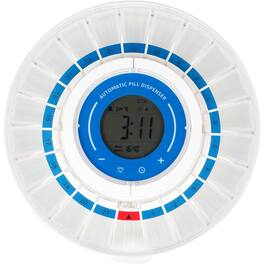LiveFine - Smart Pill Dispenser WiFi App, 21 Compartments, Removable Cups, Alarm, LCD & Alerts - White