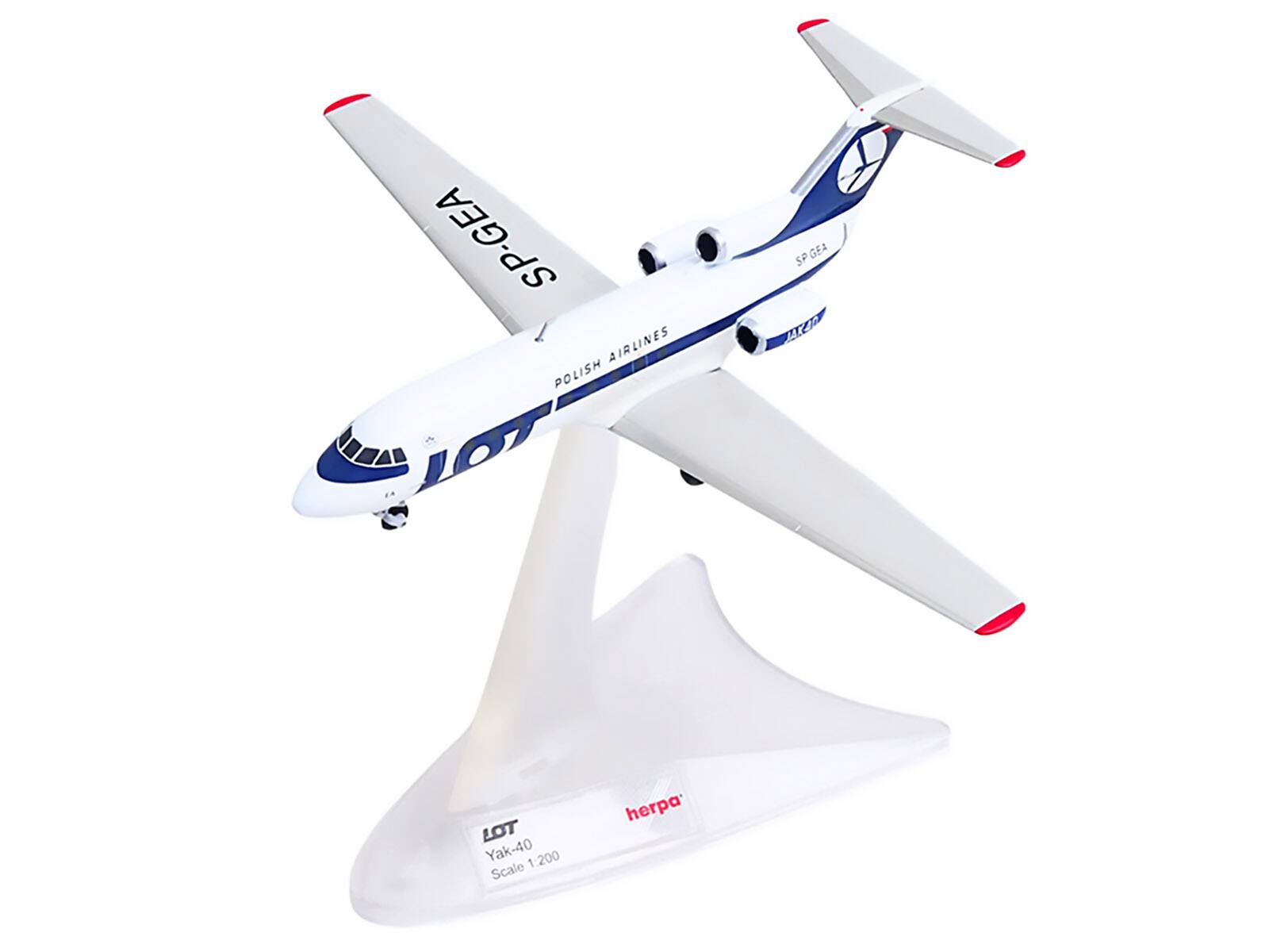 SP-GEA AIRLINES POLISH  
SPGEA SP JAK40  
LOT Yak-40 1:200 Scale  
herpa