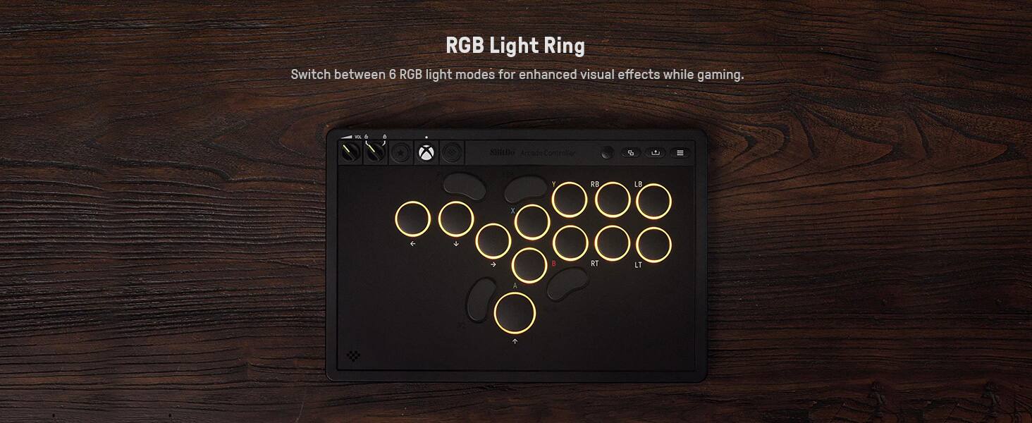 RGB Light Ring  
Switch between 6 RGB light modes for enhanced visual effects while gaming.