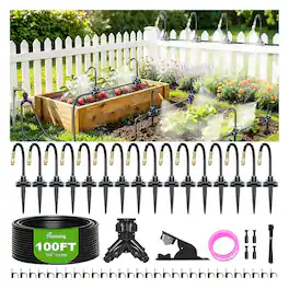 Meraw - 100 FT 360° Adjustable Irrigation System with Stake Holders