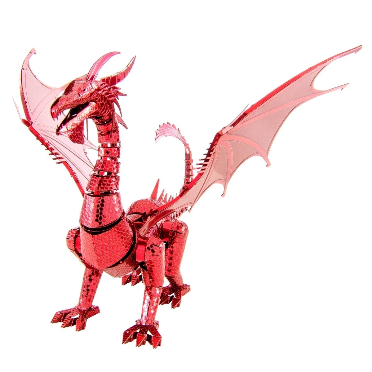 Alt View 1. Metal Earth - Metal Earth Premium Series Red Dragon 3D Metal Model Kit Fascinations - Silver.