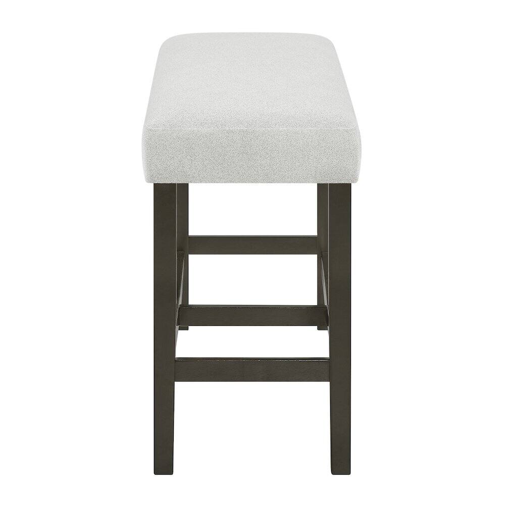 Back. New Classic Furniture - Carissa Counter Bench with Upholstered Seat in Stone - Espresso/Gray.